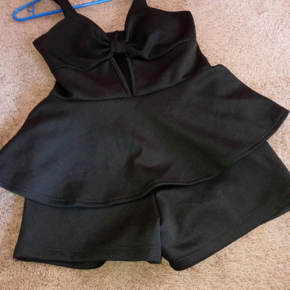 1950s black vintage playsuit